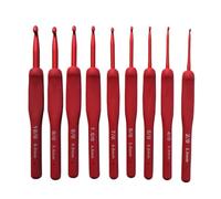 Abaodam Kit de Agujas de Crochet de Aluminio con Mango Antideslizante Tpr, 9 Piezas para Tejer Suéteres y Sombreros, Herramientas de Tejido Manual con Estuche Verde Pu, Adecuado