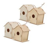 Abaodam Kit de Casa de Pájaros de Madera Natural DIY para Manualidades Infantiles, 4 Piezas Ligeras para Estimular la Imaginación y Decoración de Pascua