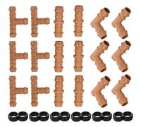 Abaodam Kit de Conectores de Tubo PE 17Mm para Riego por Goteo, 24 Piezas Racores Rápidos, Adecuado para Jardines y Riego en Huertos