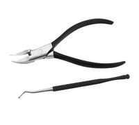 Abaodam Kit de Cortaúñas de Acero Inoxidable Portátil y Ligero para Uñas de Manos y Pies, 2 Piezas Negro Adecuado para Cuidado en Casa y Viajes