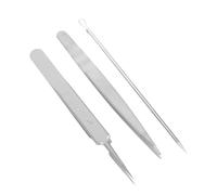 Abaodam Kit de Extracción de Imperfecciones Pinzas de Acero Inoxidable | Punta Delgada y Plana, Limpieza Profunda de Poros, Estuche Plástico, Uso Diario para Cejas y Comedones