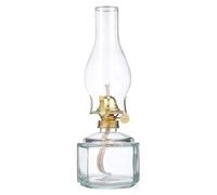 Abaodam Lámpara de Aceite Ligera y Resistente al Viento Vintage Base Cuadrada de Vidrio Adecuado para Decoración del Hogar o Uso en Templos