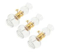 Abaodam Lámparas de Aceite de Vidrio Transparente, 3 Piezas, 11,5 CM de Alto, Uso en Iluminación Nocturna y Decoración Interior