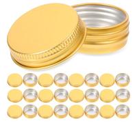 Abaodam Latas de Aluminio para Cosméticos 15ml, 24 Piezas, Redondas Doradas Tapa Rosca, Contenedores Reutilizables para Velas, Especias y Almacenamiento de Viaje
