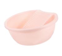 Abaodam Lavabo Doméstico para Lavar Ropa a Mano Tabla de Lavar Integrada Lavabo de Plástico Resistente Color Rosa Claro Mini Tamaño Adecuado para Bebés Estudiantes y Uso el Hogar