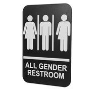 Abaodam Letrero de Baño Braille Autoadhesivo Compacto para Restaurantes y Negocios Señal de Aseo y Funcional