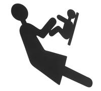 Abaodam Letrero de Cambiador de Bebés en Acero Inoxidable Negro Diseño Claro y Fácil Instalación para Baños en Museos y Fiestas Privadas