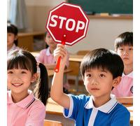 Abaodam Letrero de Mano Reutilizable para Aula Señal de Parada Portátil Asa Ligera Material Educativo Práctico para Estudiantes y Profesores Adecuado para Votación y Gestión Escolar