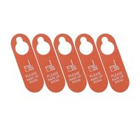 Abaodam Letreros de Puerta Doble Cara Pvc para Oficina y Hogar, Colgadores Resistentes y Claros Diseño Moderno, Paquete de 5 Piezas para Comunicación Efectiva