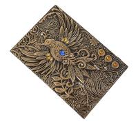 Abaodam Libreta A5 de Tapa Dura Estilo Europeo Fénix, Cuaderno Retro de Papel Rayado para Escribir, Bloc de Notas de Viaje Vintage Adecuado para Diario y Recuerdos, Color Bronce