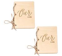Abaodam Libro de Votos Matrimoniales de Madera, Cuaderno para Boda 1 Par, Folletos Rústicos para Ceremonia y Fiesta, Obsequio Especial para Novios, Accesorios para Celebración de Boda