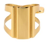 Abaodam Ligadura para Boquilla de Saxofón Alto Dorada de Latón Superficie Lisa, Clip de Reemplazo Metálico Adecuado para Partes de Instrumentos de Viento