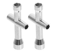 Abaodam Llave de Cruz de Acero Inoxidable Plata 4/5/5.5/7mm 2 Piezas