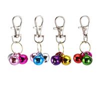 Abaodam Llavero Campanas Colgantes para Gatos 4 Unidades Cobre Sonido Nítido Seguro para Collares de Mascotas Accesorio Entrenamiento y Decoración para Gatos Pequeños Color Aleatorio