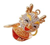 Abaodam Llavero Colgante de Dragón Metálico Acabado Artesanal, Decoración para Bolso en Color Dorado, Accesorio Unisex de 1 Pieza Adecuado para Obsequio y Uso Diario