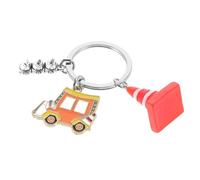 Abaodam Llavero de Aleación y Plástico Forma de Cono de Tráfico en Miniatura, Llavero Mochila, Accesorio Decorativo para Coche y Remolque, Obsequio Original para Fiestas