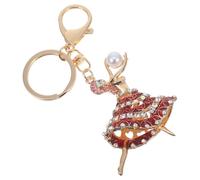 Abaodam Llavero de Metal para Mujer Bailarina de Ballet Rojo, Accesorio Colgante para Mochila y Decoración de Bolso, Obsequio Adecuado para Amantes Danza y Llavero de Baile