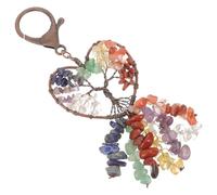 Abaodam Llavero de Piedra Natural Colgante para Bolso Corazón, Metal y Piedra, Decorativo y Colgante, para Decoración del Hogar y Pared