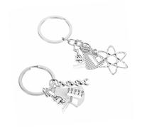 Abaodam Llavero De Símbolos De Laboratorio Diseño Molecular y Microscopio, 2 Piezas Compactas En Aleación Resistente Para Profesores y Estudiantes De Ciencias, Obsequio Práctico Para Uso d