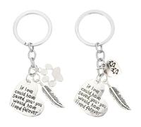 Abaodam Llaveros Conmemorativos para Mascotas 2 Piezas de Aleación Colgantes de Huella de Perro y Corazón, Accesorios Creativos para Llaves, Recuerdo Especial para Amantes de Perros,