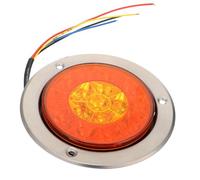 Abaodam Luces Traseras LED Redondas 16 Leds 12-24v para Camiones y Remolques, Aro de Aluminio Rojo y Amarillo, Repuesto para Uso en Transporte Pesado