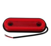 Abaodam Luz de Posición Lateral LED Roja para Camiones y Remolques 12v 24v, Luz de Señalización Ovalada Resistente PC y Abs, Conjunto Luces de Marcha para Seguridad Vial