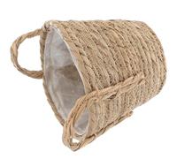 Abaodam Macetero de Paja 20 CM, Maceta de Algas Marinas con película plástica Interior, para Flores Artificiales y decoración del hogar