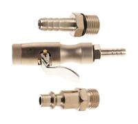 Abaodam Mandril de Aire Autoblocante para Neumáticos de Coche y Moto Conector Macho Metálico Plateado Boquilla de Inflado Rápida Compatible Manómetro Digital Tamaño Compacto para