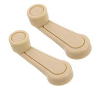 Abaodam Manivelas de Ventana de Coche 2 Piezas, Manija de Ventana Manivela de Plástico en Color Beige Oscuro, Repuesto para Elevalunas Manual, Accesorio Interior para Puertas de Vehículo,