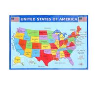 Abaodam Mapa de Estados Unidos para Pared 2 Pósteres 50X35 CM Carteles Educativos para Aula y Dormitorio Aprendizaje de Geografía para