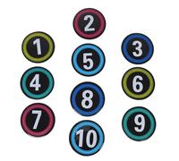 Abaodam Marcadores Deportivos Numerados Antideslizantes 10 Piezas 23 Cm, Conos Planos de Entrenamiento para Fútbol, Baloncesto y Agilidad, Base Texturizada para Uso en Gimnasio y