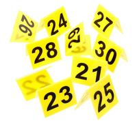 Abaodam Marcadores Triangulares de Acrílico Amarillo para Ambientación de Investigación y Señalización de Mesa, 10 Piezas Prácticas y Multipropósito para Juegos y Ambientación