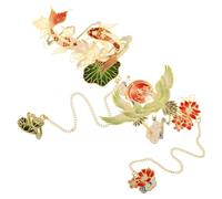 Abaodam Marcapáginas de Metal Dorado Colgante de Latón, Diseño Chino Clásico Figuras Mitológicas, 2 Piezas para Señalizar Páginas en Bodas y Negocios