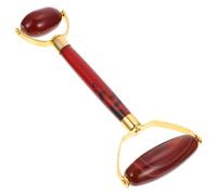 Abaodam Masajeador Facial de Rodillos Doble Cabeza de Piedra Roja, Herramienta de Masaje Facial de Raspado para Cuidado Piel, Portátil y Ecológico y Belleza