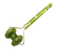 Abaodam Masajeador Facial Rodillo Portátil de Piedra de Jade Natural Verde Herramienta para Suavizar y Reafirmar el para Cuidado Cutáneo