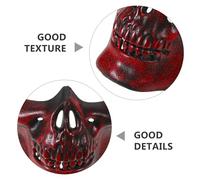Abaodam Máscara de Media Calavera para Adultos Máscara de Calavera Aterradora Roja Envejecida Pack de 3 Unidades para Halloween Carnaval y Cosplay Diseño Transpirable y Ajuste Cómodo