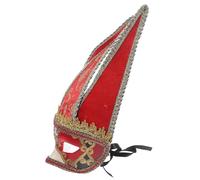 Abaodam Máscara Veneciana Roja para Hombre, Media Cara 34x20 Cm, de Plástico Duradero, para Carnaval, Disfraces y Fiestas Temáticas, Mascarilla Veneciana Arlequín Masculina, Antifaz