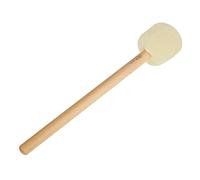 Abaodam Mazo para Bombo Mango de Madera de Haya y Cabeza de Pelo Largo Color Claro, Baquetas de Percusión Profesionales Ligeras y Portátiles, Accesorios para Batería Ideales para Práctica