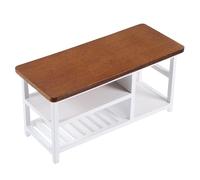 Abaodam Mesa De Ordenador Miniatura De Madera para Casa De Muñecas Muebles De Estilo Vintage Decoración De Escenas Miniatura Accesorios para Mini Hogares Color Nogal