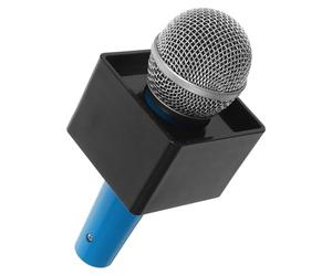 Abaodam Micrófono de Simulado Juguete sin Batería para Accesorio Portátil para Disfraces Fiestas rol con Bandera Cuadrada Azul y Negra