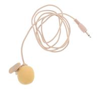 Abaodam Micrófono de Solapa Compacto de Condensador Beige con Conector 3,5 Mm, Alta Sensibilidad y Plug and Play para Podcasts y Uso Personal Portátil