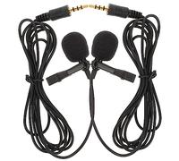 Abaodam Micrófono De Solapa De 3,5 Mm Cable De 1,5 M, Clip Lavalier Portátil para Grabación y Transmisión, Paquete De 2, Compatible Teléfono Móvil y Cámara, Adecuado para Entrevistas y Vlogs