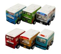 Abaodam Mini Autobús Escolar de Plástico Retráctil 6 Piezas Surtidas Juguete Educativo para Bebés y Primera Infancia Accesorios Didácticos para Desarrollo Visual y Coordinación