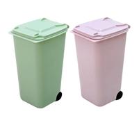 Abaodam Mini Bote de de Escritorio Material Pp Resistente, Diseño con Tapa y Soporte para Bolígrafos Pack de 2 Unidades Adecuado para Oficina o Escritorio