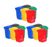 Abaodam Mini Cubos de Basura de Juguete 15 Piezas para Casa de Muñecas Mini Papelera de Plástico Resistente Contenedores de Basura Miniatura para Decoración y Simulación de Limpieza