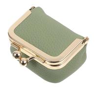 Abaodam Mini Joyero Portátil de Piel Auténtica con Cierre Beso Organizador Pequeño y Ligero para Anillos Pendientes y Monedas Estuche Verde para Viaje y Uso Diario