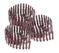 Abaodam Mini Valla Decorativa de Madera Color Café 3 Piezas, Pequeña Cerca para Jardín en Miniatura, Accesorios para Casas de Muñecas y Decoración de Jardines de Hadas DIY