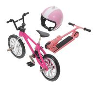 Abaodam Miniatura Bicicleta Scooter Decorativo Rosa para Casa Muñecas Oficina Escritorio Colección