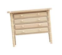 Abaodam Miniatura Mueble Cajonera de Madera Natural para Casa de Muñecas Mueble Mini con Varios Cajones para Almacenaje y Organización de Accesorios Fácil Montaje y Diseño Realista