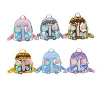 Abaodam Mochila Infantil Pequeña Transparente Dorada para Mochila de Hombro para Playa y Viajes Cremallera para Libros y Objetos Personales